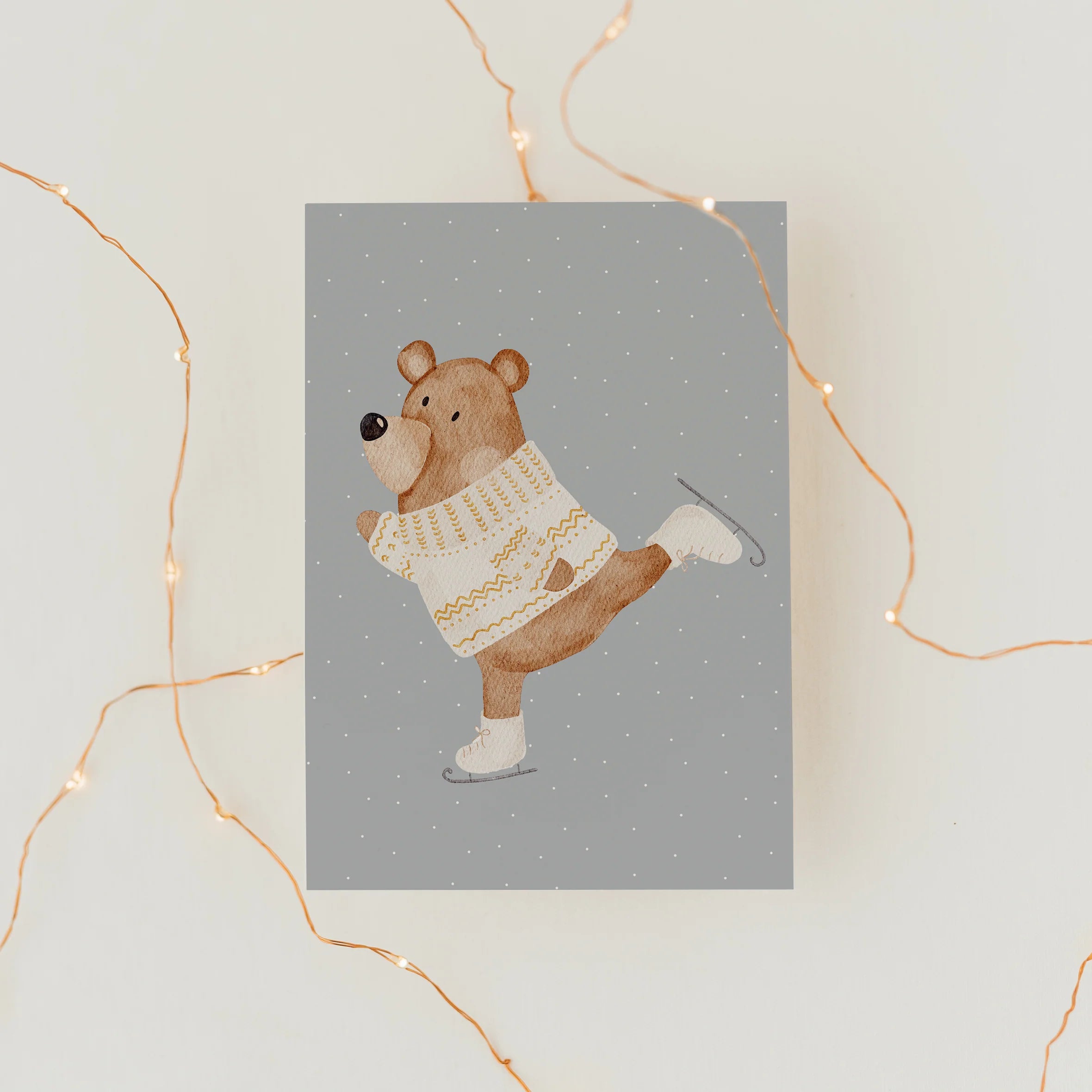 Karte “Bär fährt Schlittschuh"