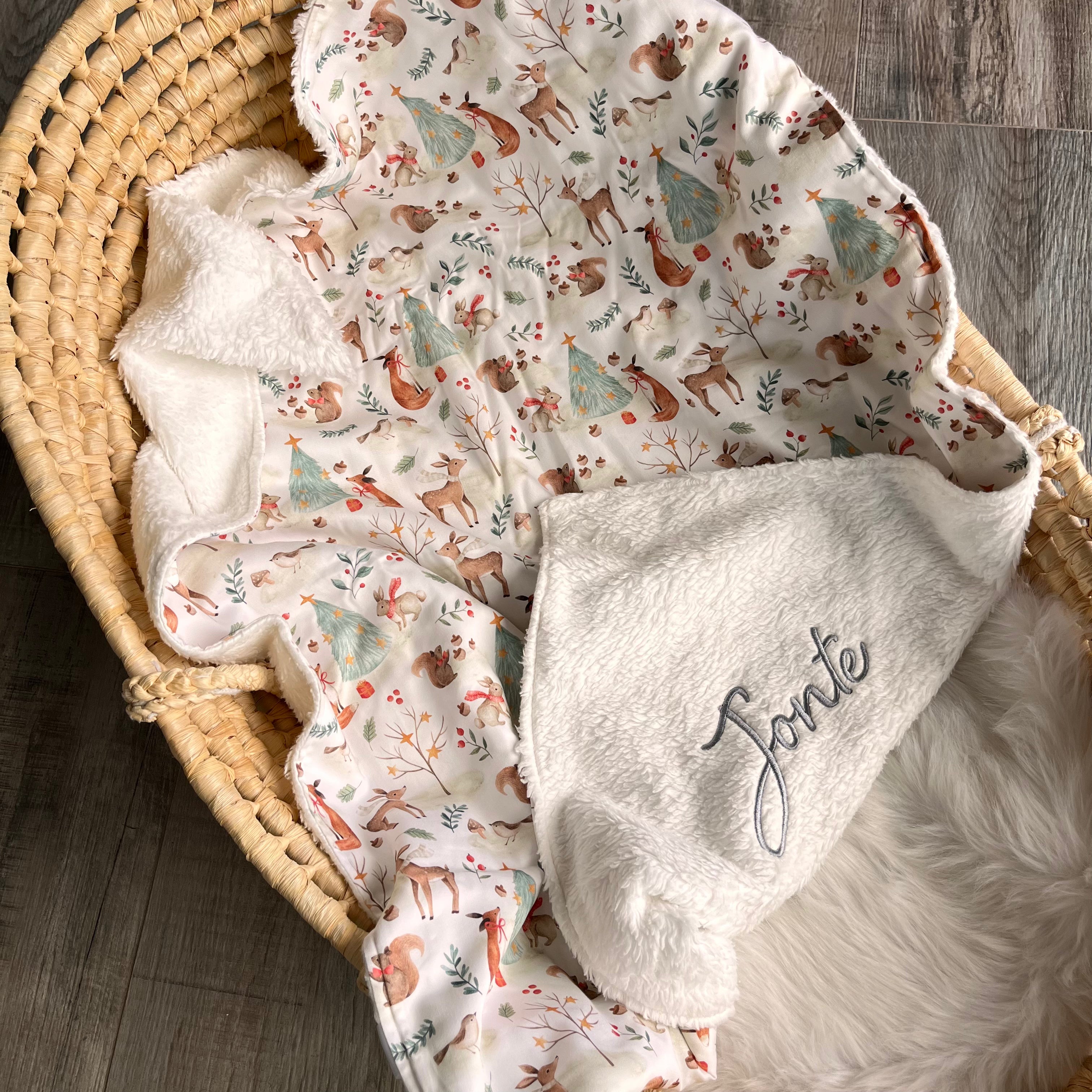 Couverture bébé "Animaux d'hiver" 