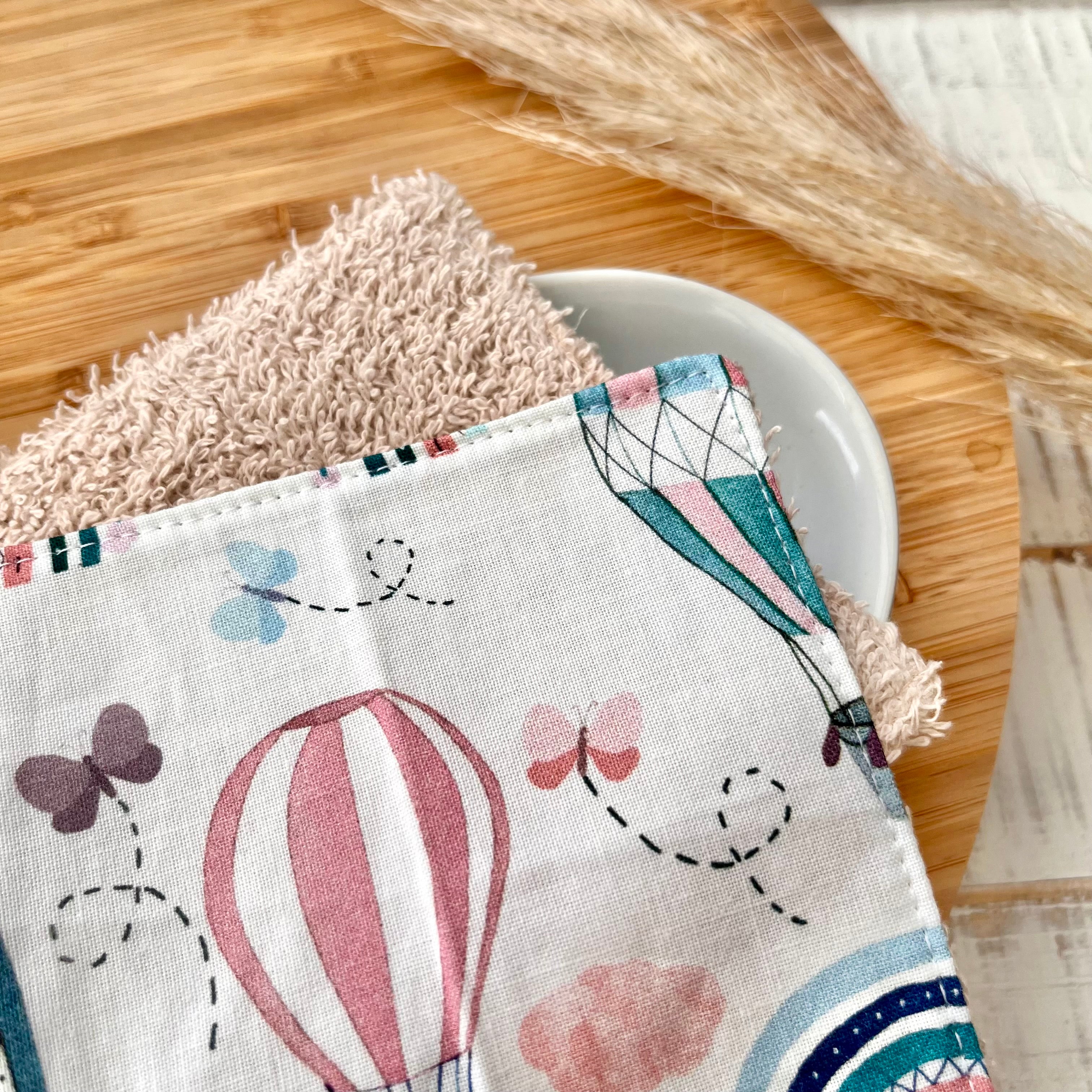 Wash pads "Balloons Pink" | Set of 2