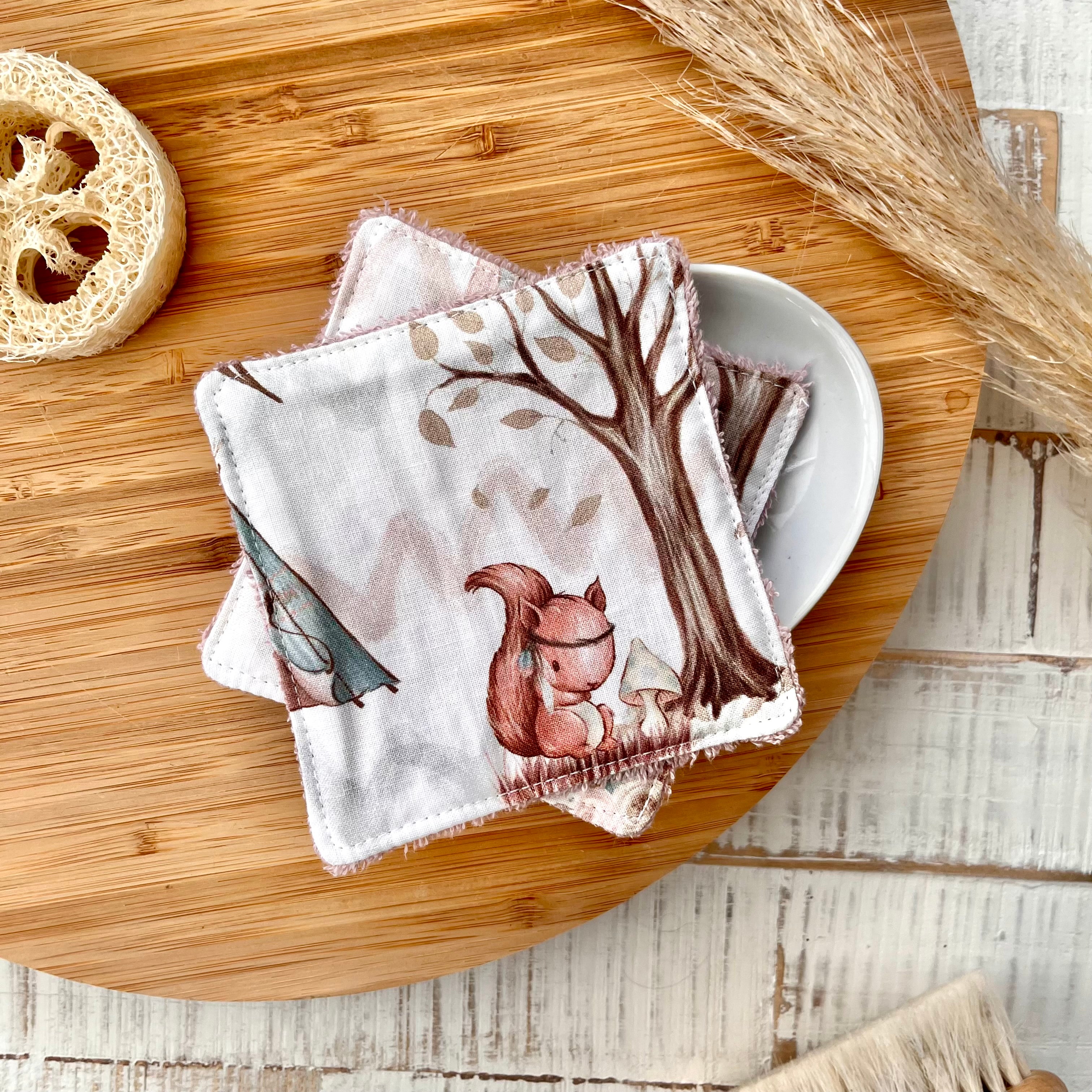 Wash pads "Boho Woodland Animals" | Set of 2