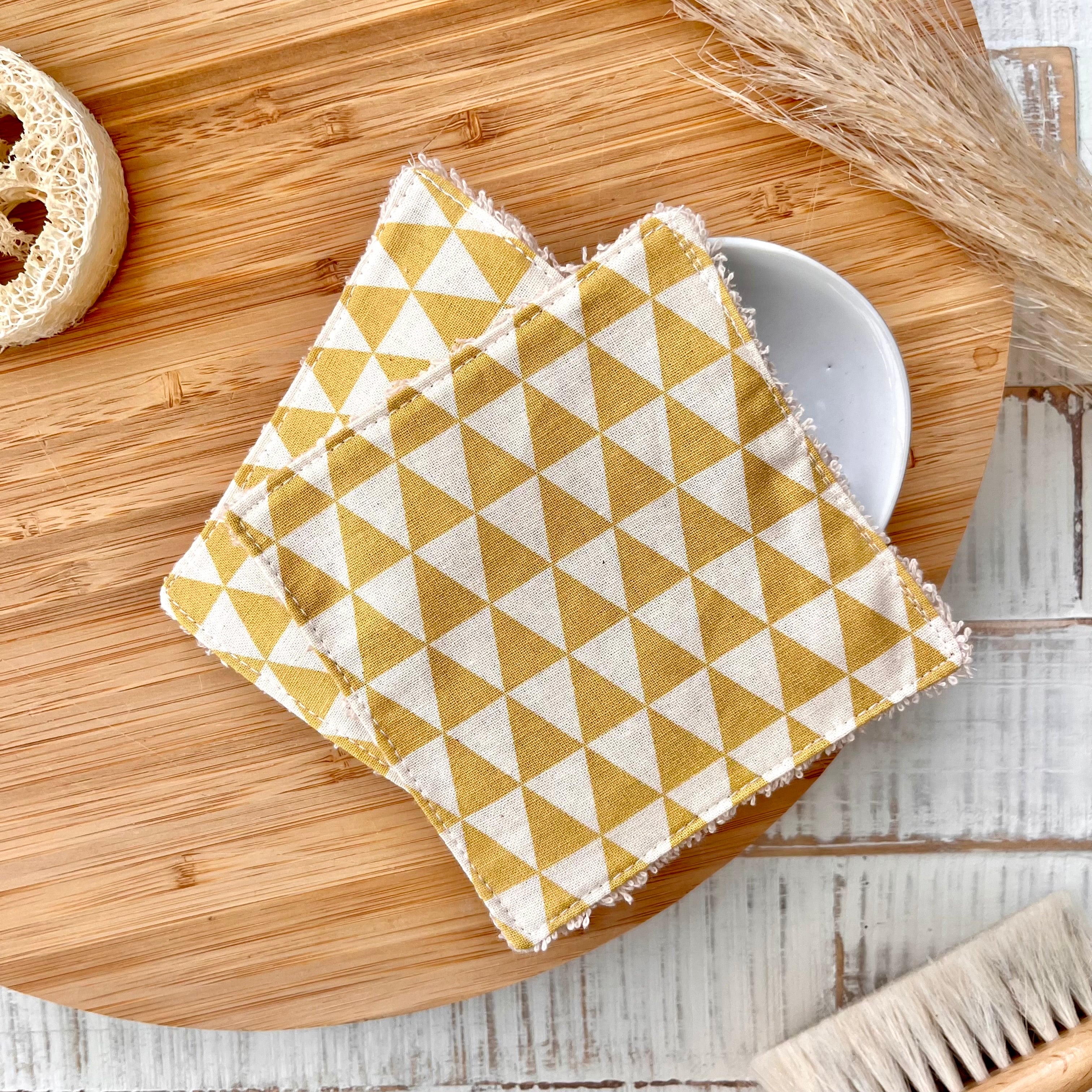 Wash pads "triangles yellow" | Set of 2