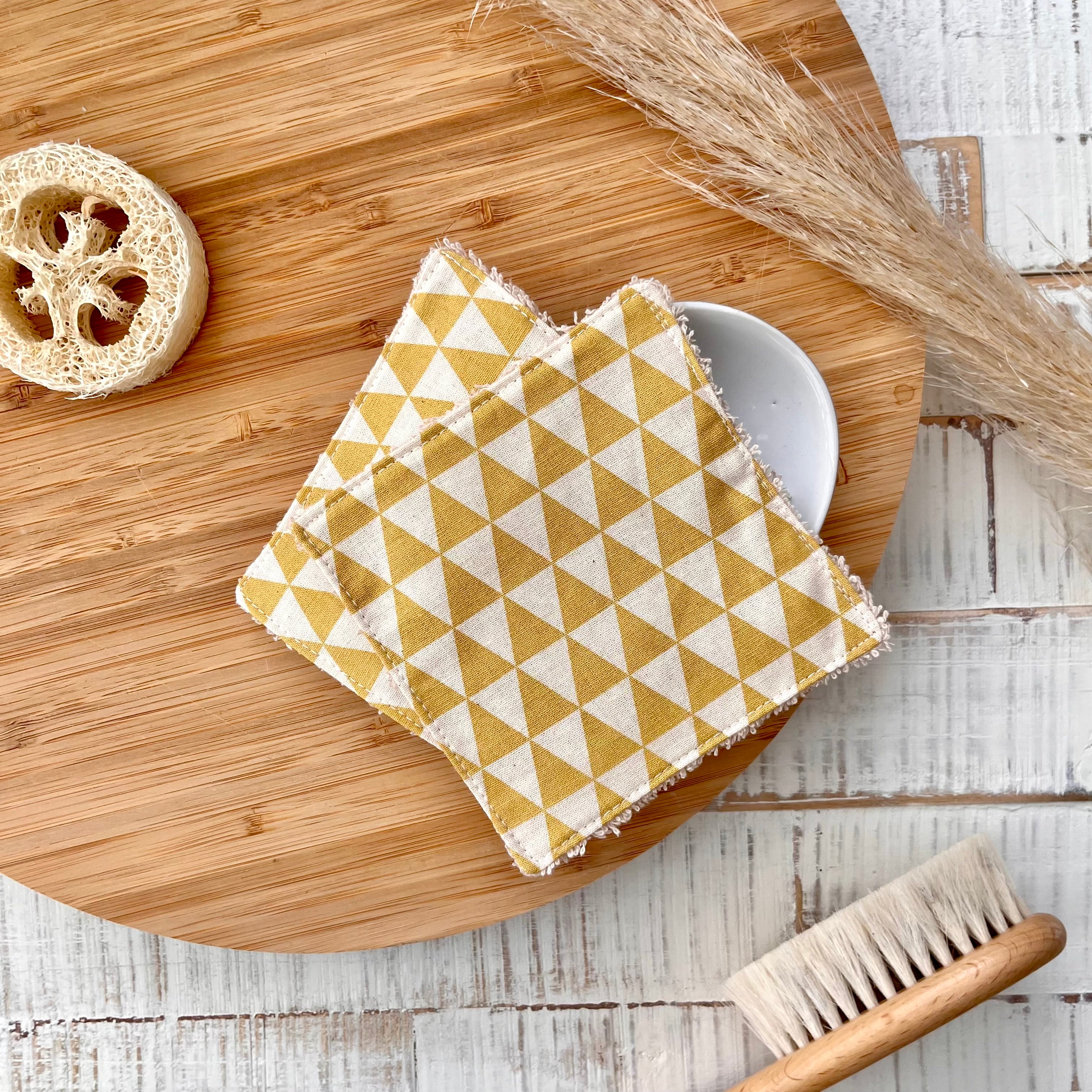 Wash pads "triangles yellow" | Set of 2