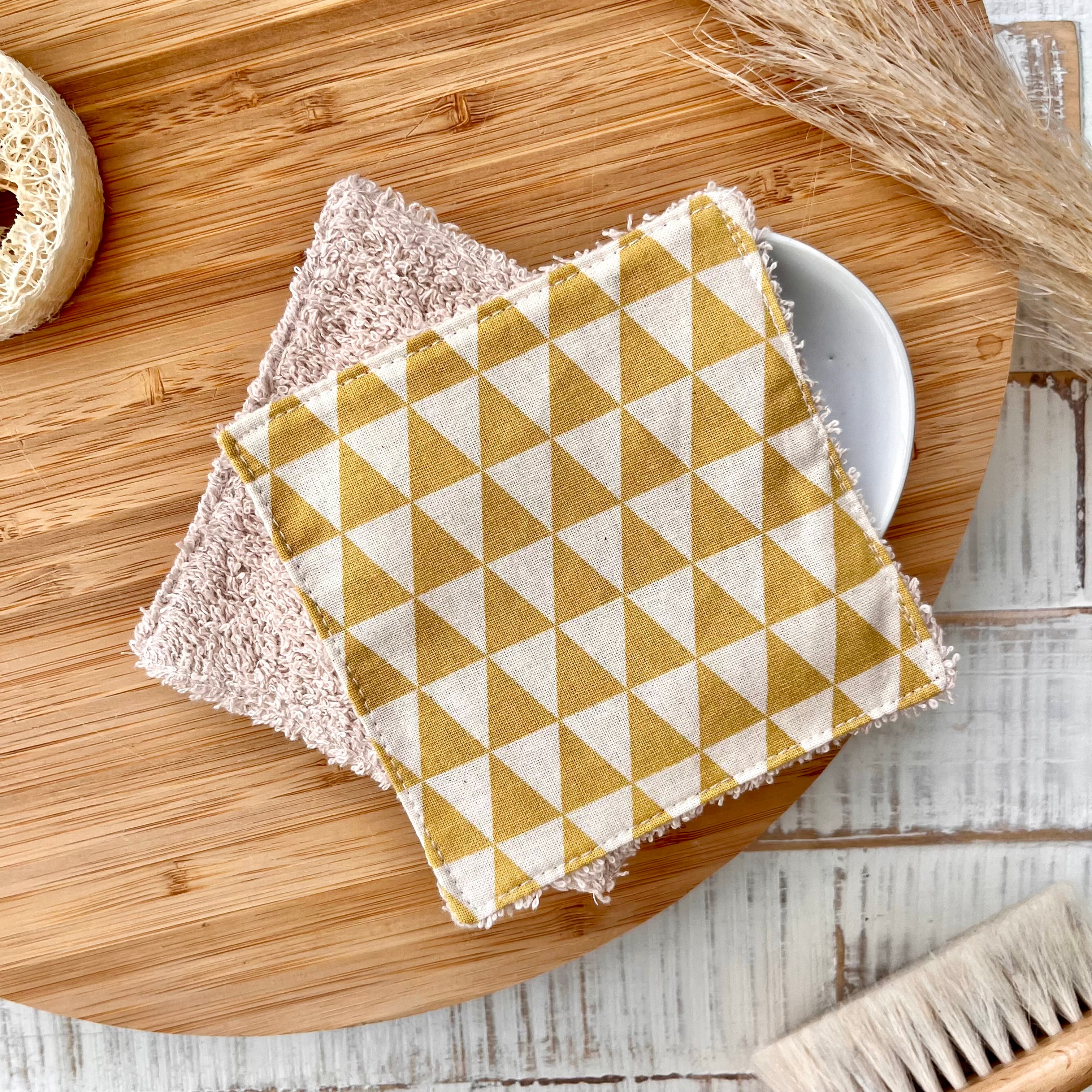 Wash pads "triangles yellow" | Set of 2