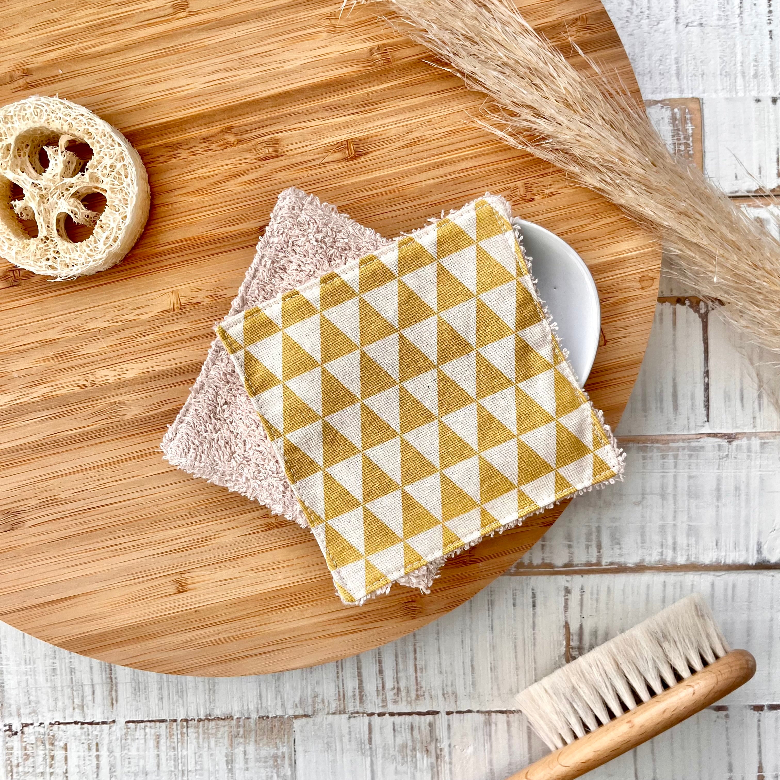 Wash pads "triangles yellow" | Set of 2