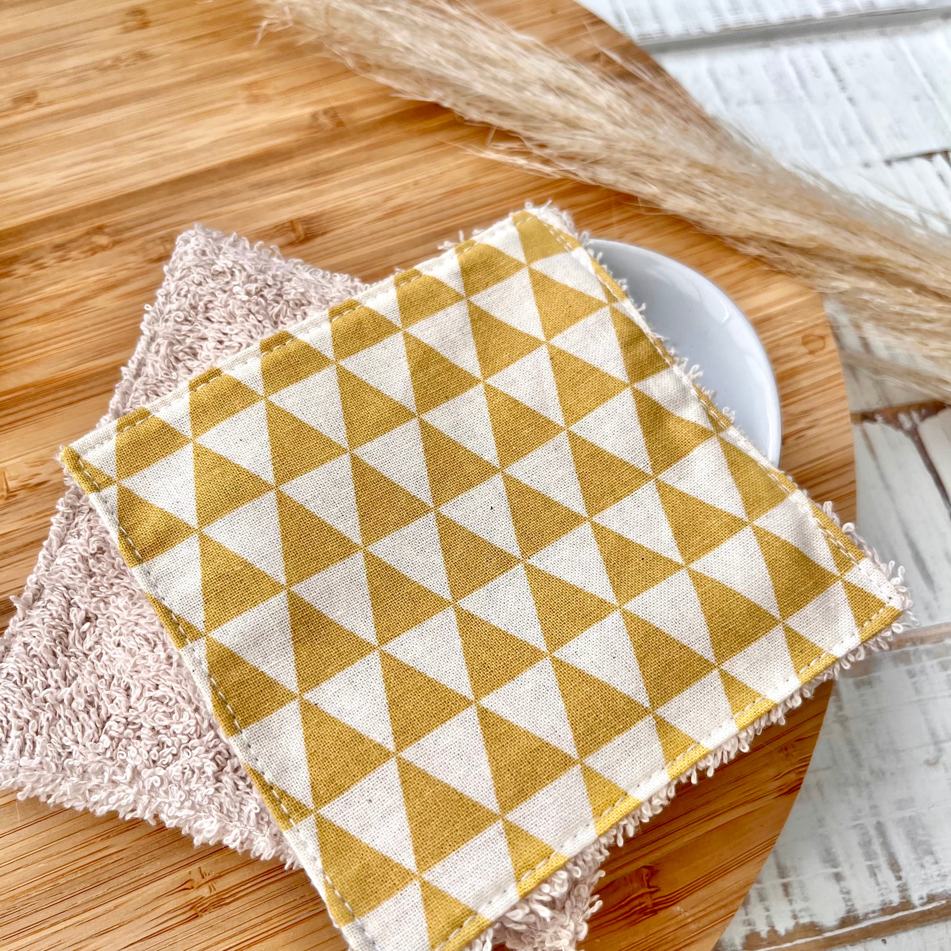 Wash pads "triangles yellow" | Set of 2