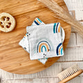 Waschpads Regenbogen blau | 2er Set, Baumwolle mit Frottee-Rückseite, nachhaltig
