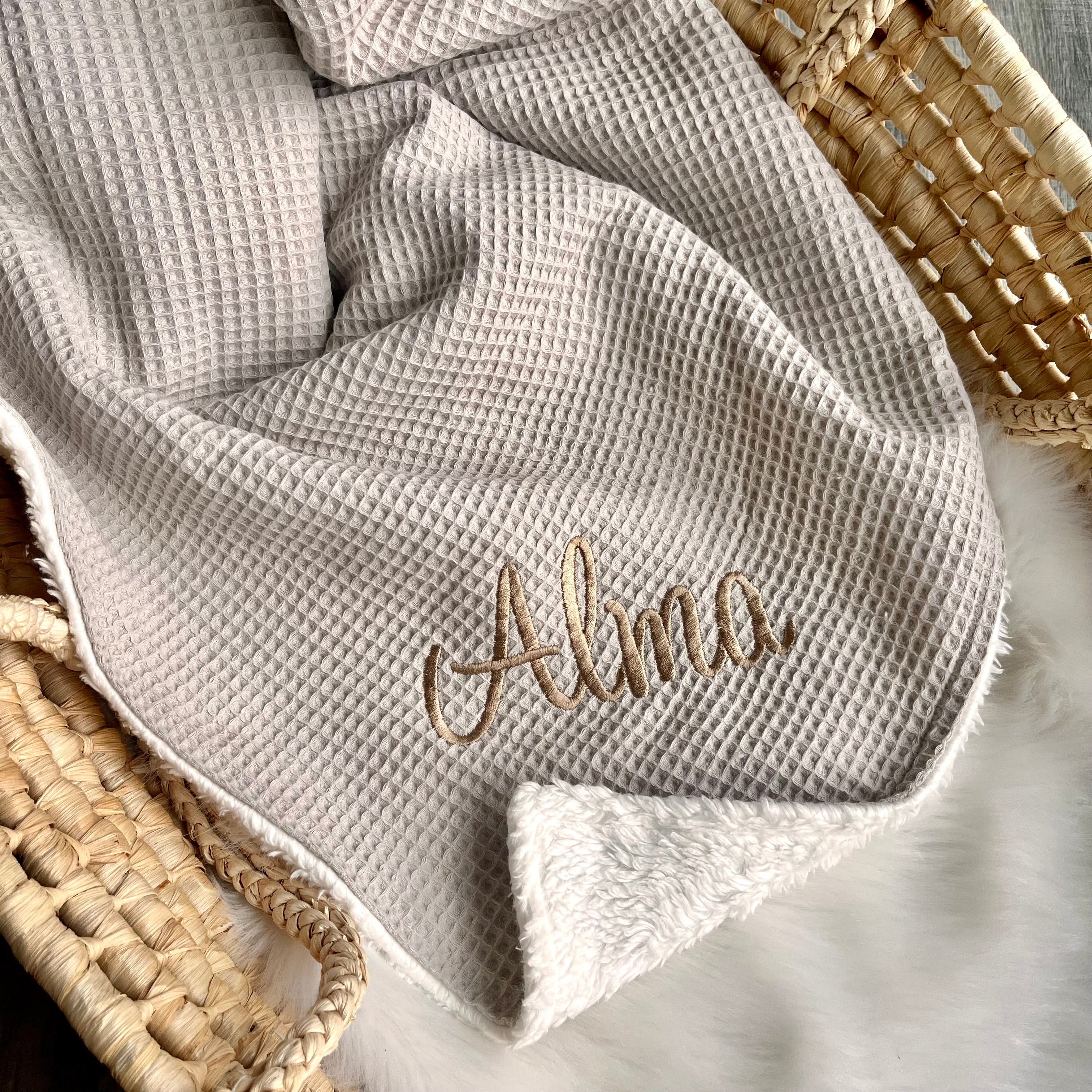 Baby blanket "waffle pique", teddy