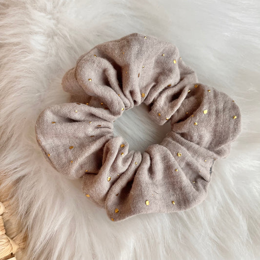 Scrunchie "Goldpunkte", sand