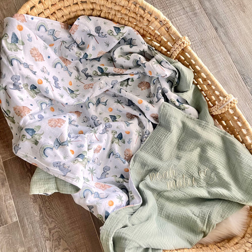 Kuscheldecke "Dinoland" | wählbare Rückseite