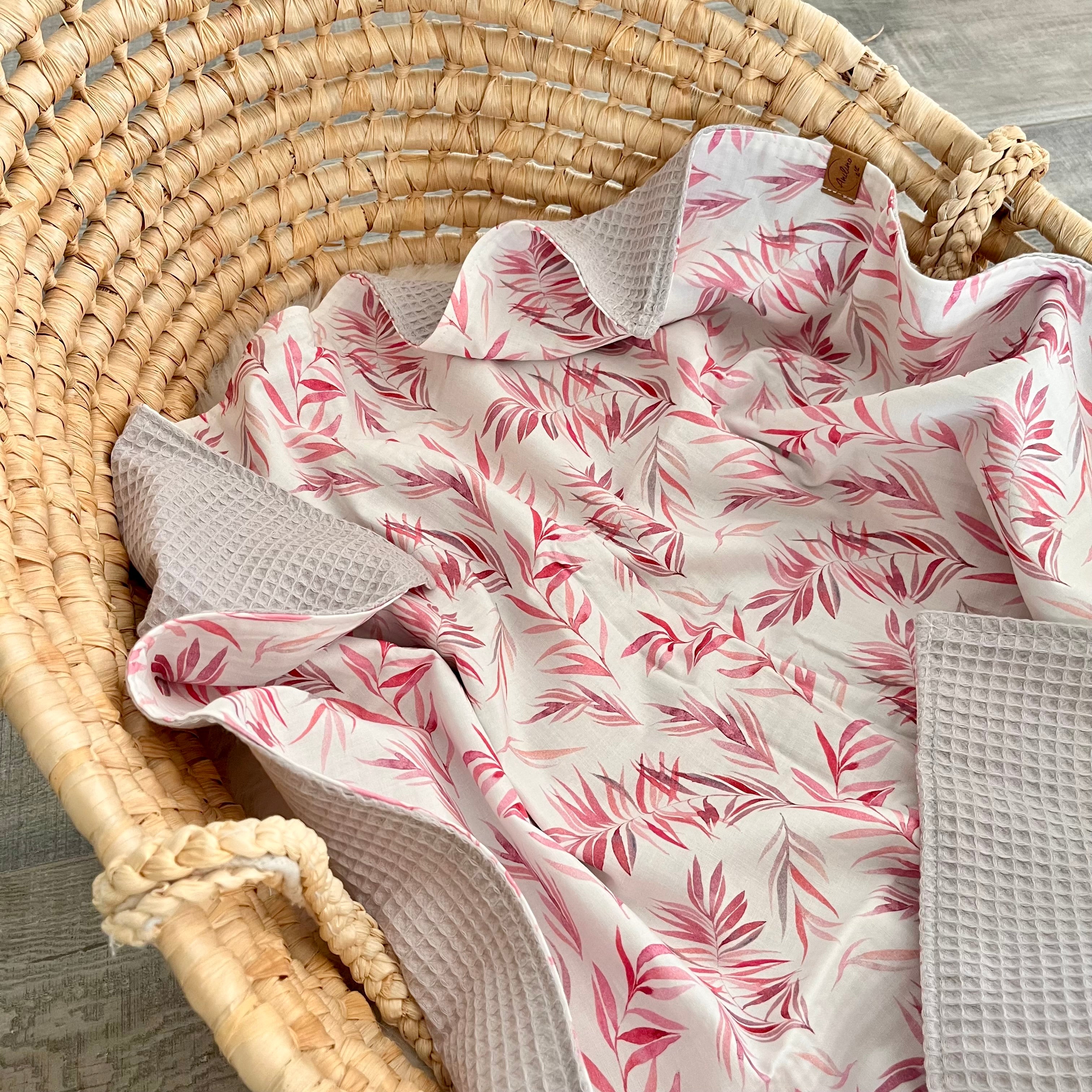 Pink Fern Baby Blanket