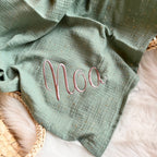 Musselintuch "uni" mit Goldpunkten