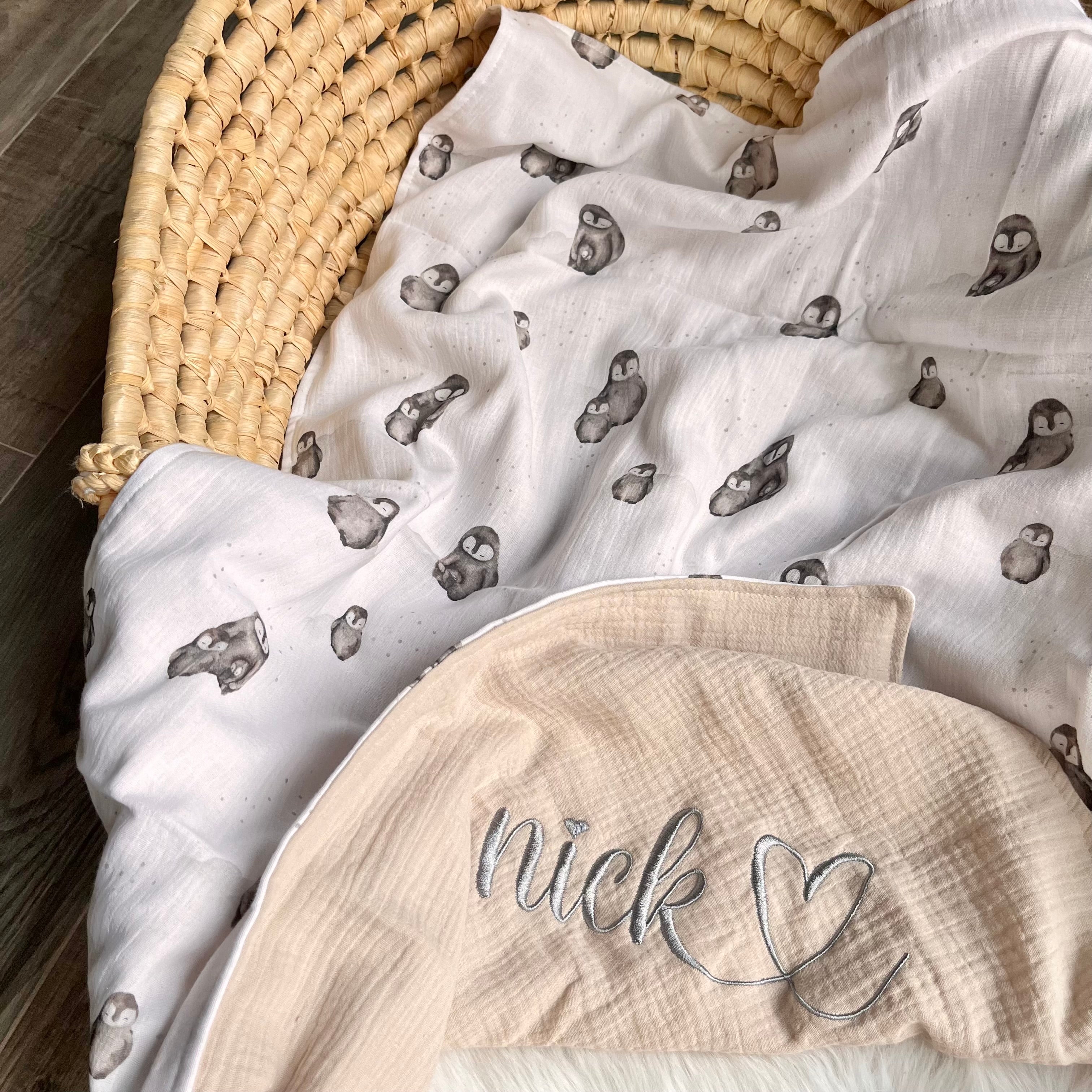 Kuscheldecke "Pinguine" | wählbare Rückseite