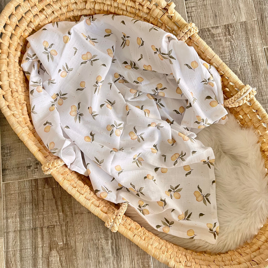 Musselintuch "Zitronen"