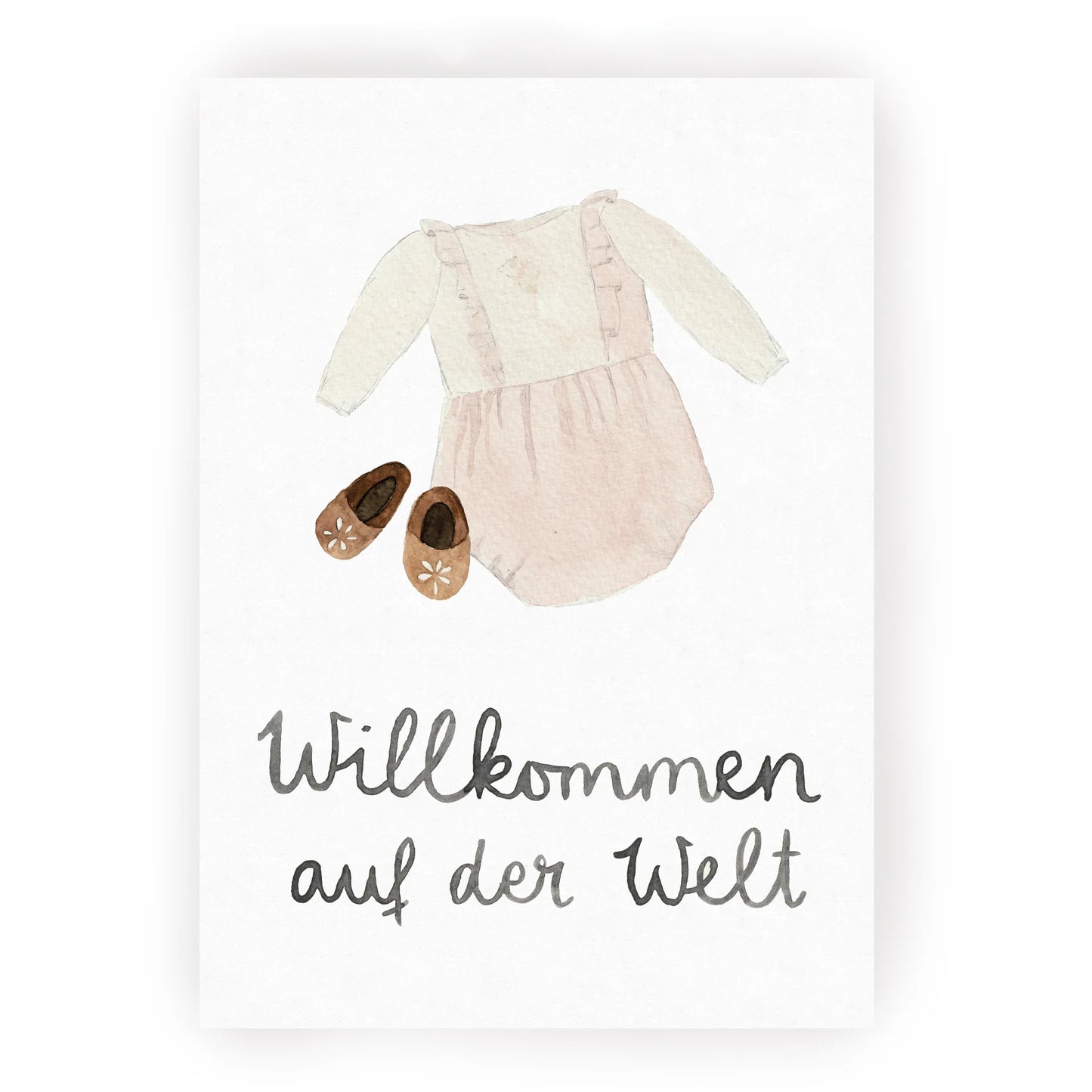 Karte "Willkommen auf der Welt", rosa