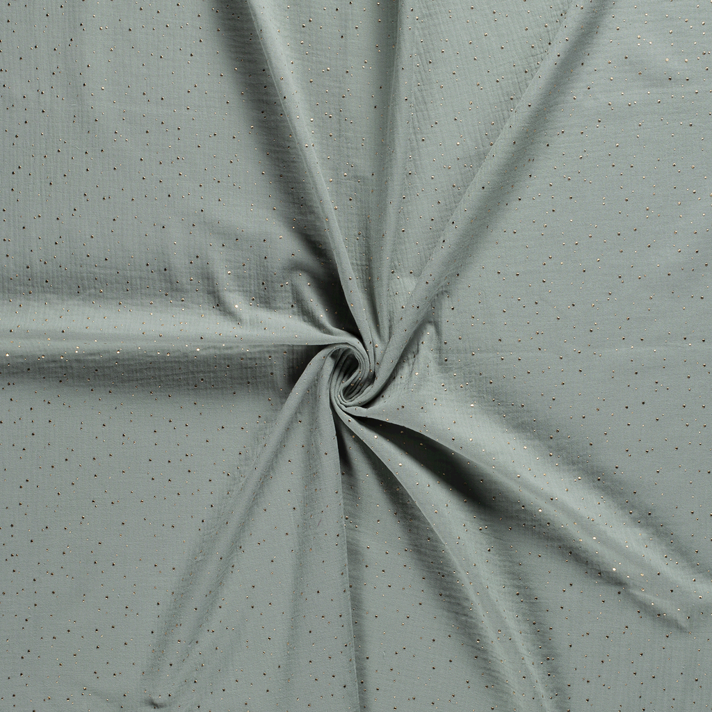 Muslin scarf "uni" with gold dots