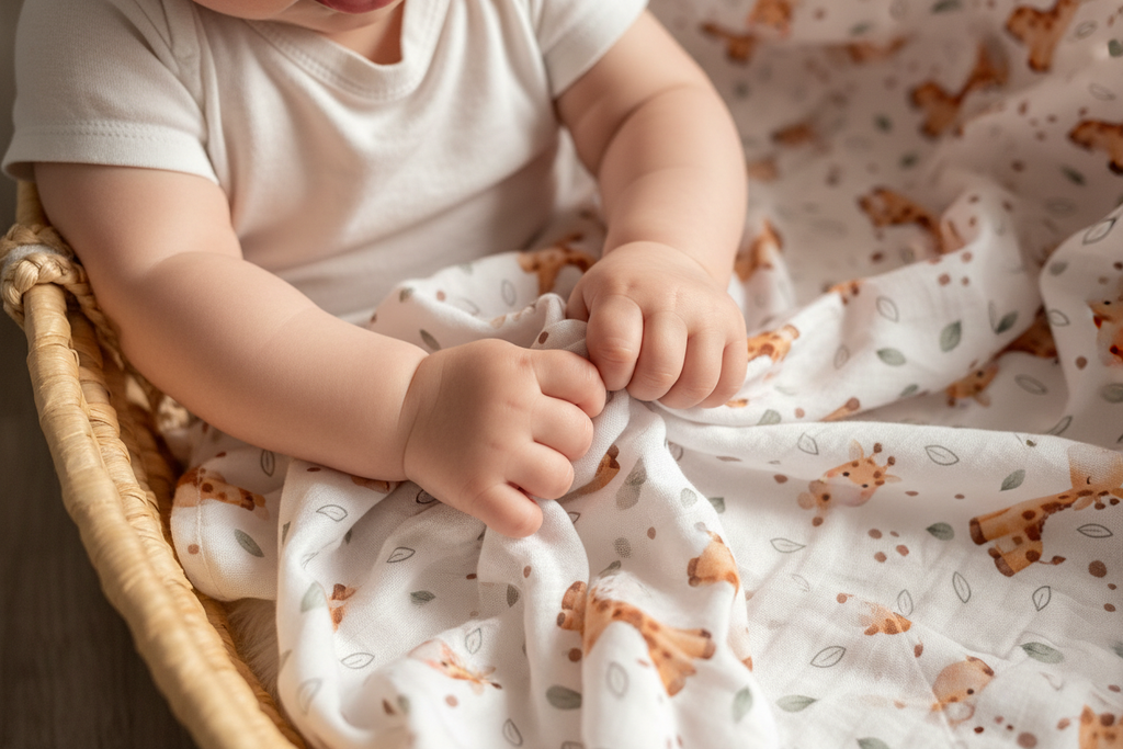 Baby mit Musselintuch