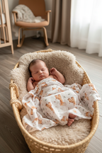 Baby zugedeckt mit Musselintuch