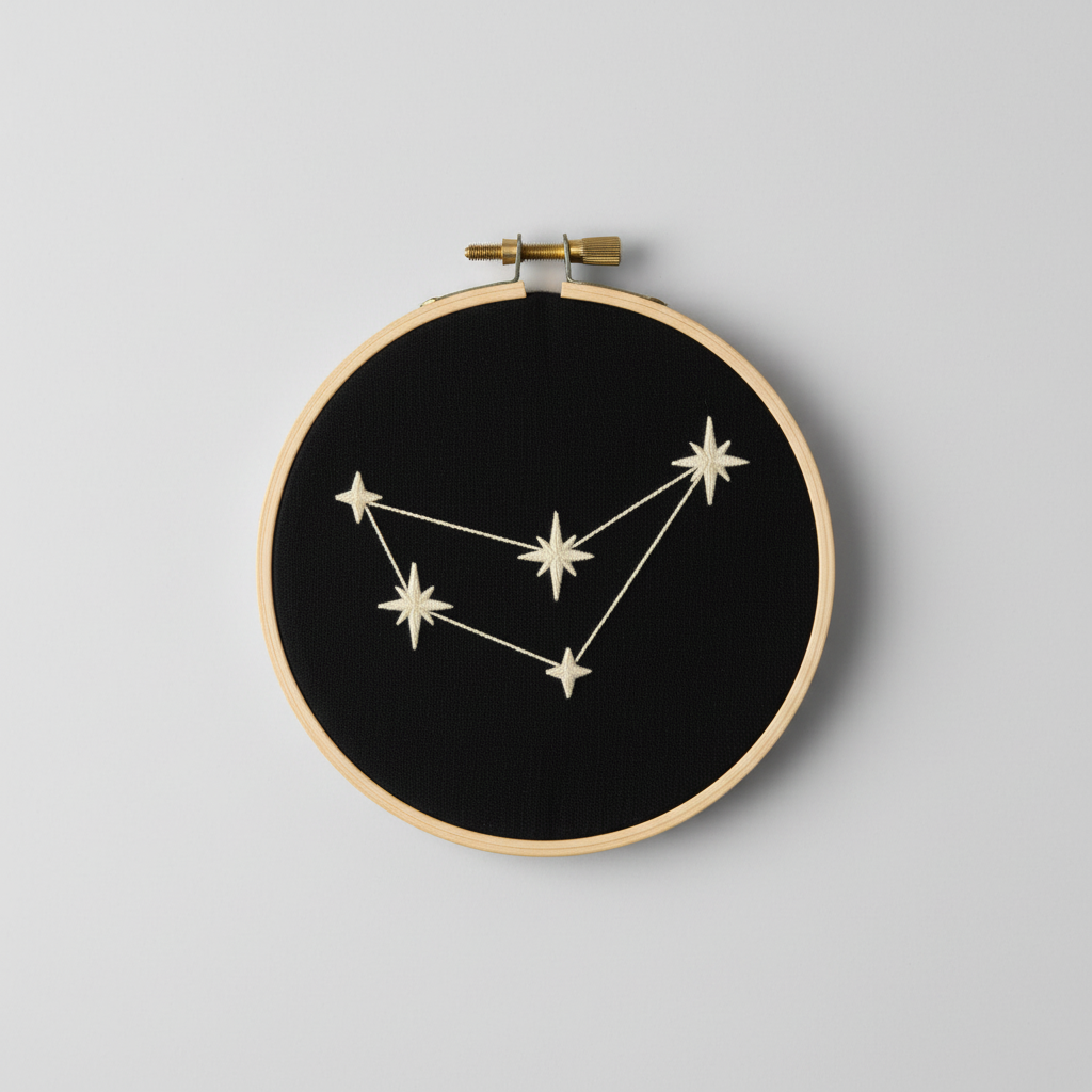 Deko-Stickrahmen Steinbock