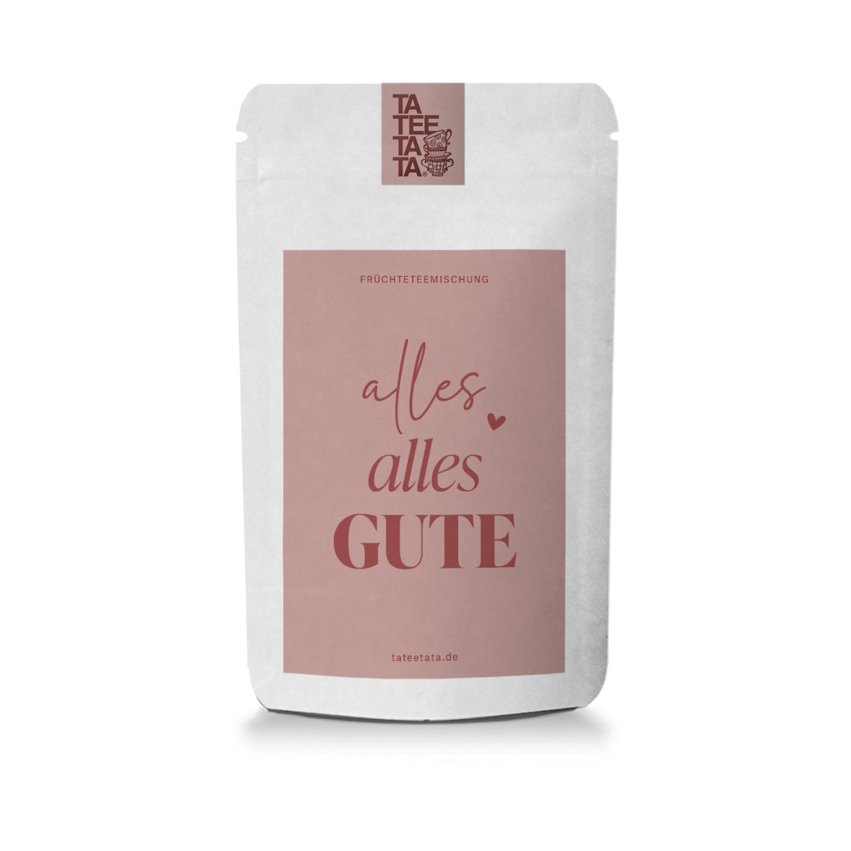 Tee „alles alles GUTE“ – Früchteteemischung Himbeerblüten in der Geschenktüte