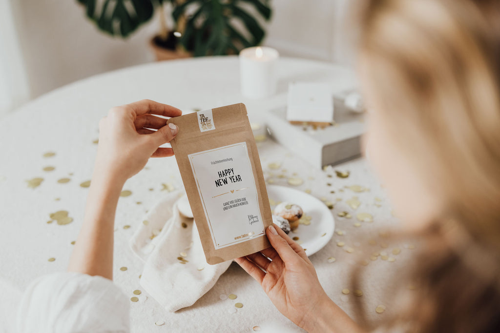 Tee „Happy New Year“ – Früchteteemischung Himbeer Aprikose