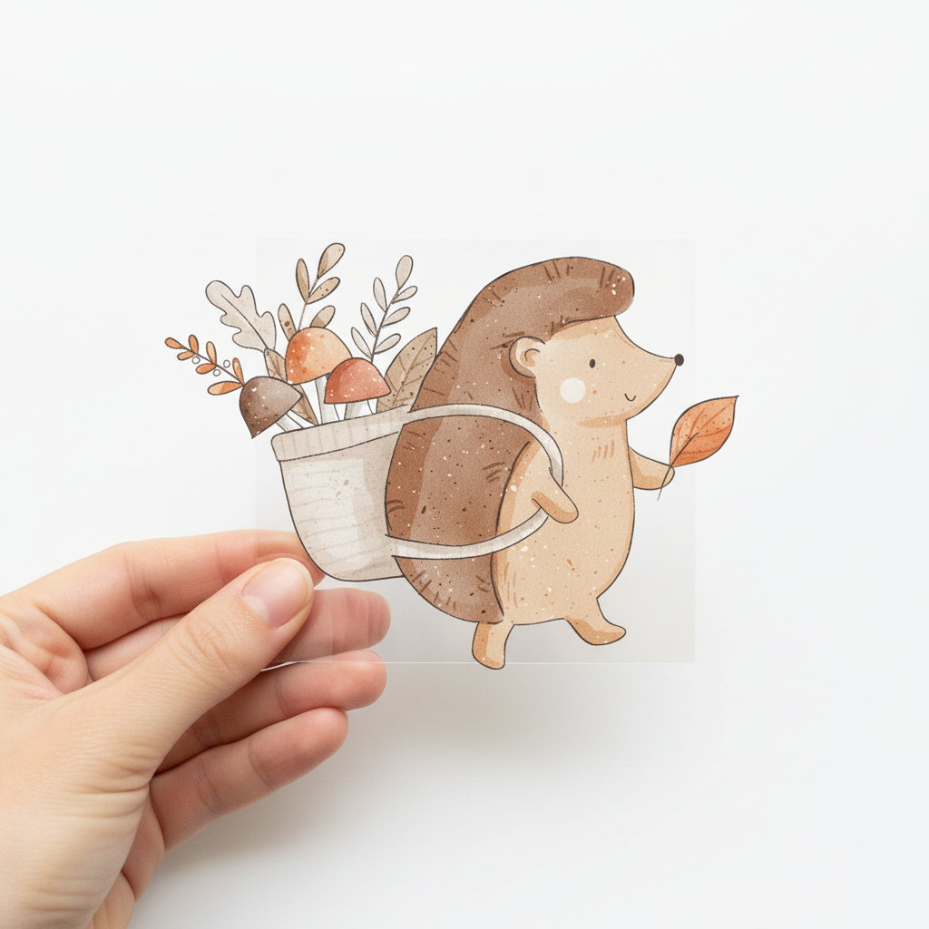 Herbstigel-Bügelbild - nur der Igel, nichts drumherum