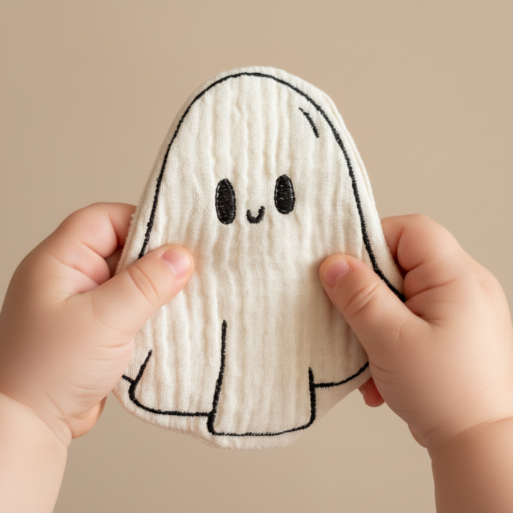 Knisterspielzeug Geist Musselin – Baby Hands