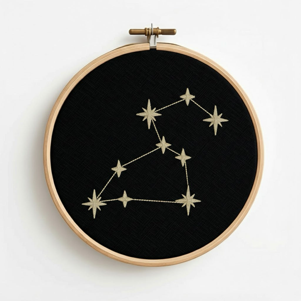 Deko-Stickrahmen Sternzeichen Löwe | Leo | handgefertigt in Deutschland