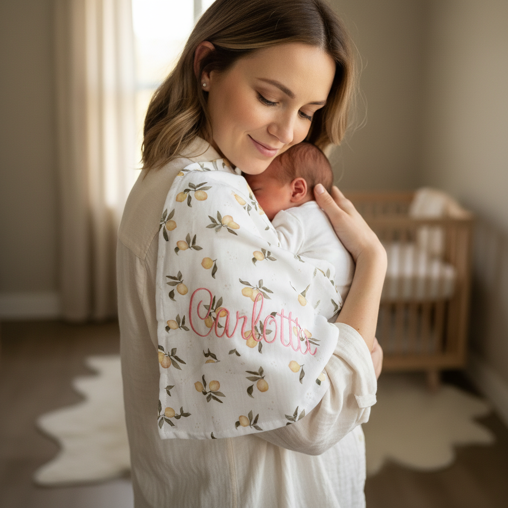 Lifestyle – Tuch über Mamaschuler mit Newborn