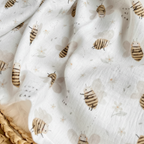 Musselintuch Biene Detail