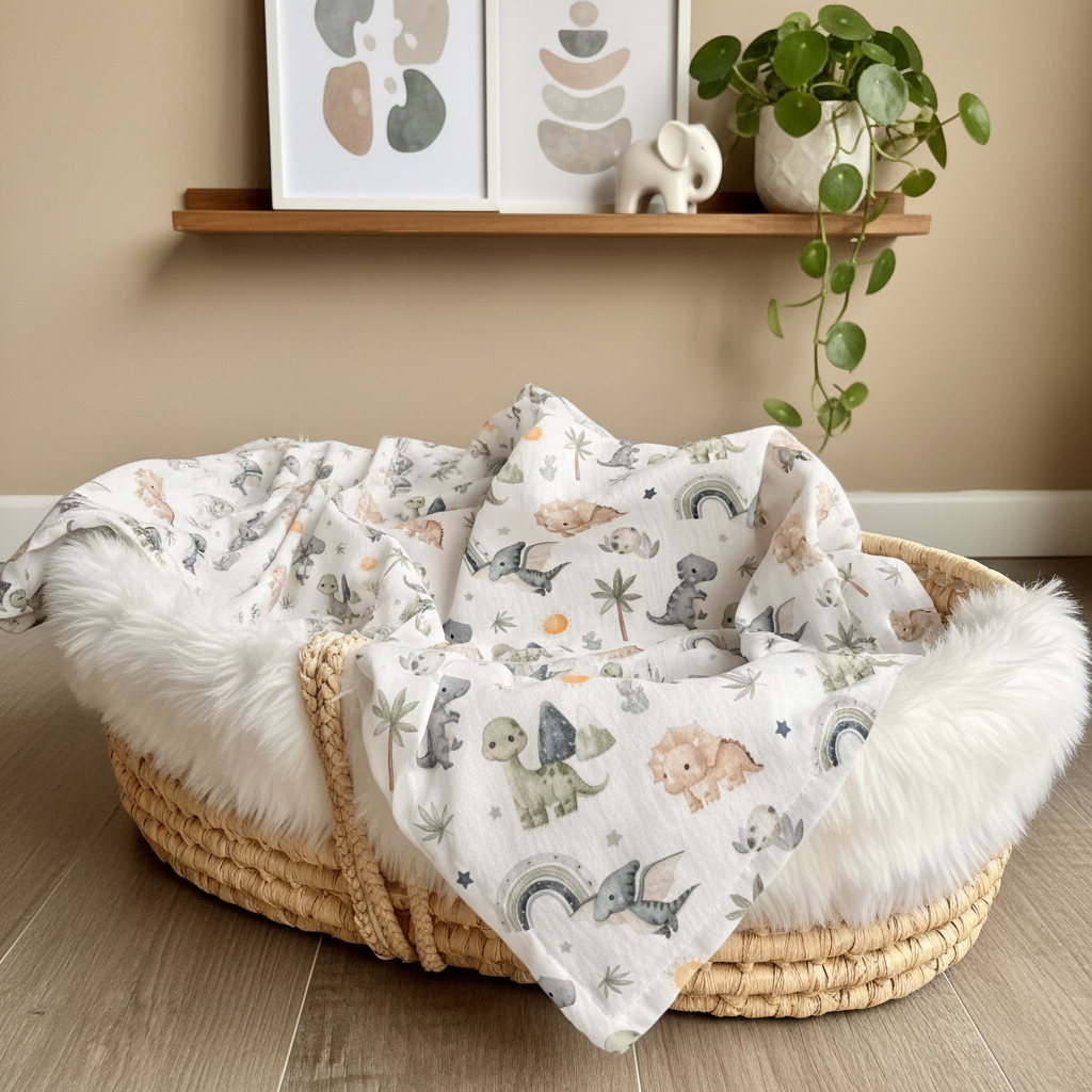 Musselintuch Dinosaurier Lifestyle Nursery korrigiert