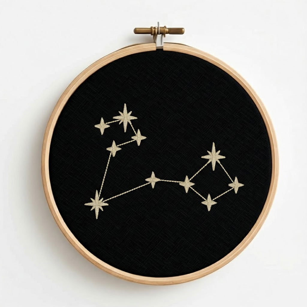Deko-Stickrahmen Sternzeichen Fische | Pisces | handgefertigt in Deutschland