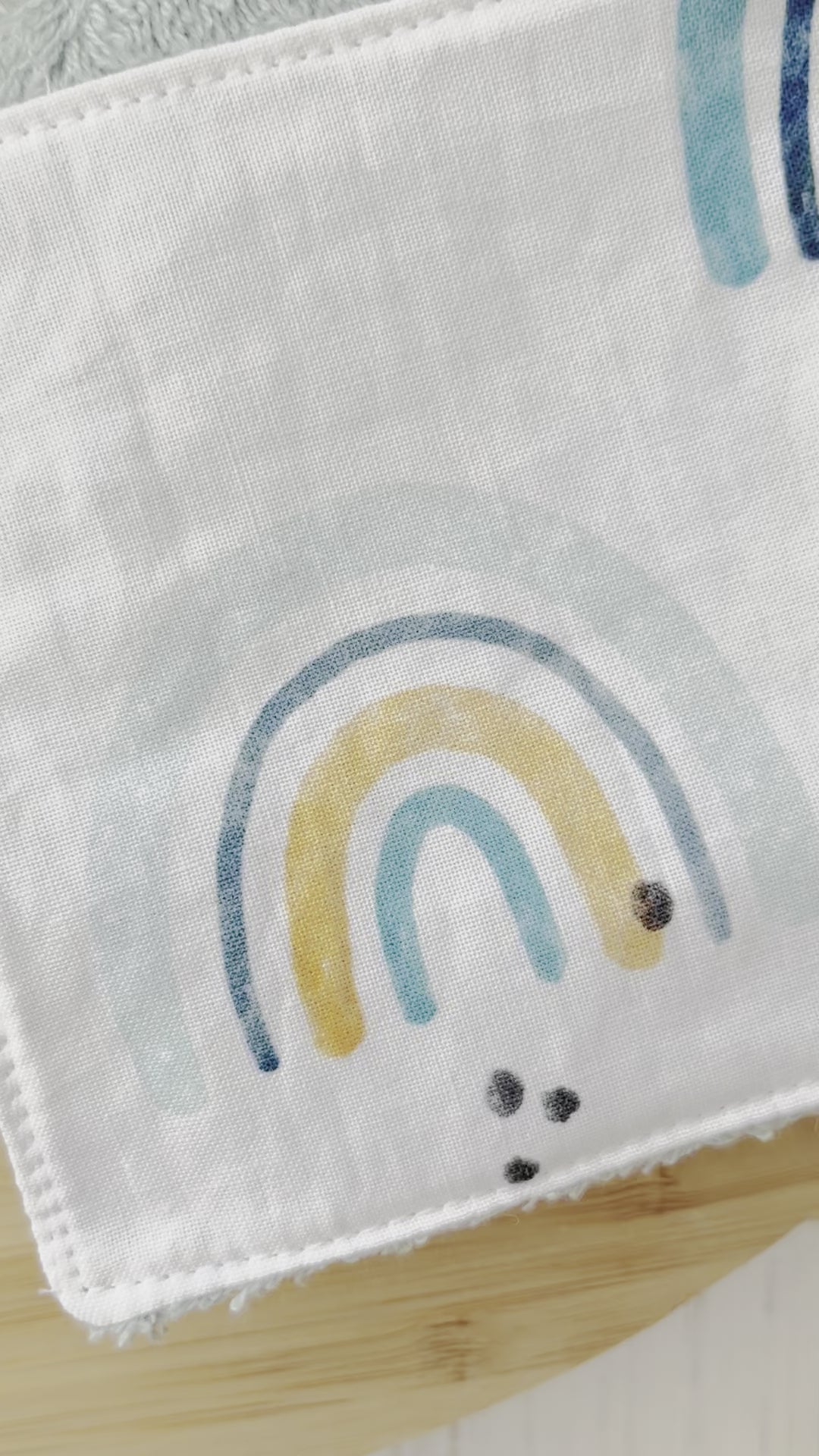 Waschpads Regenbogen blau | 2er Set, Baumwolle mit Frottee-Rückseite, nachhaltig