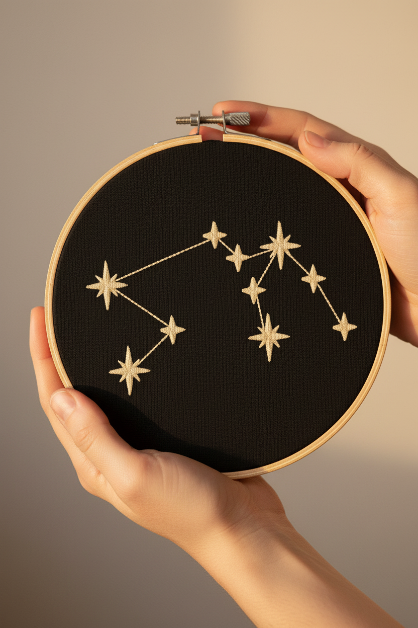 Stickrahmen Aquarius in Händen