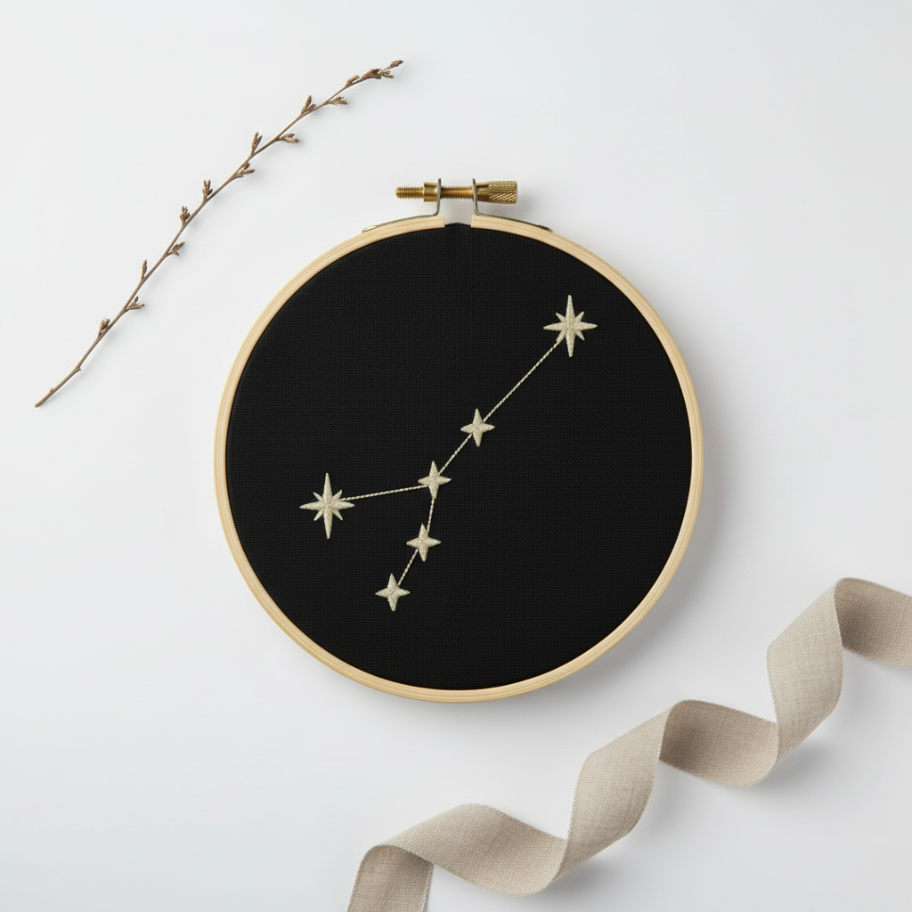 Stickrahmen Cancer minimalistisch