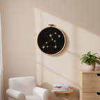 Stickrahmen Leo an Nursery-Wand