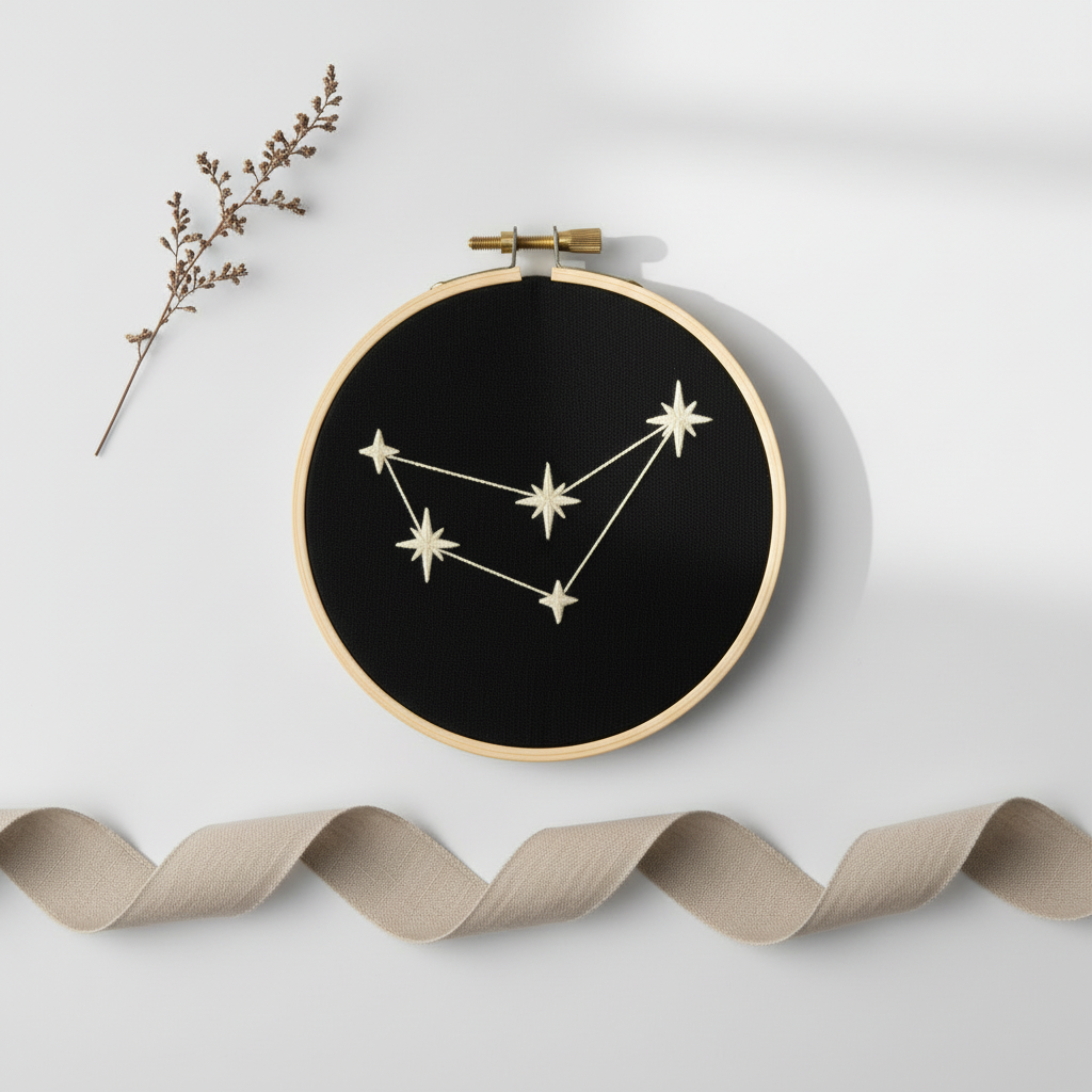 Stickrahmen Steinbock minimalistisch