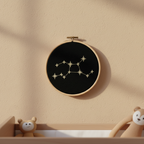 Stickrahmen Virgo an Nursery-Wand