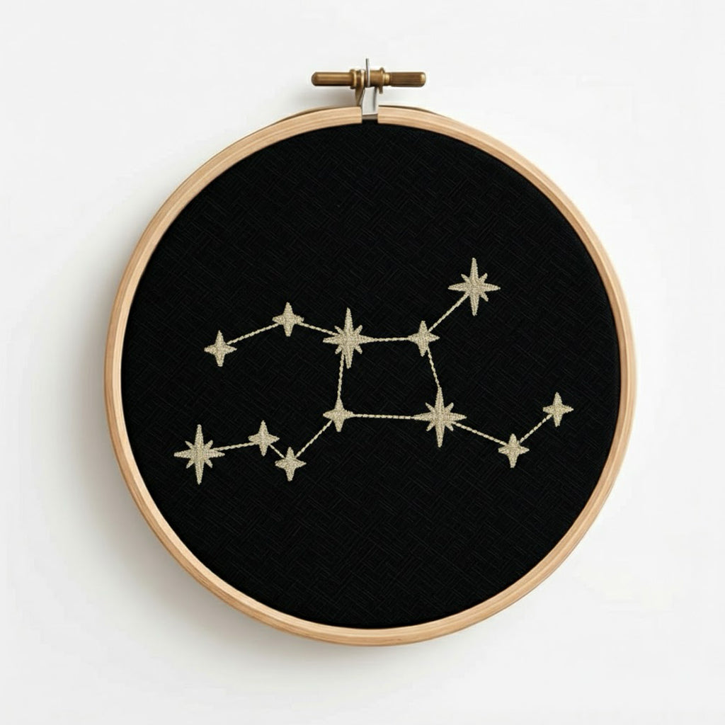 Deko-Stickrahmen Sternzeichen Jungfrau | Virgo | handgefertigt in Deutschland