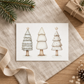 Weihnachtskarte „Tannenbäume“ im weihnachtlichen Flatlay – A6-Karte für Weihnachtsgrüße