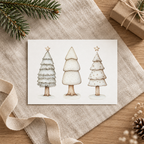 Weihnachtskarte „Tannenbäume“ im weihnachtlichen Flatlay – A6-Karte für Weihnachtsgrüße