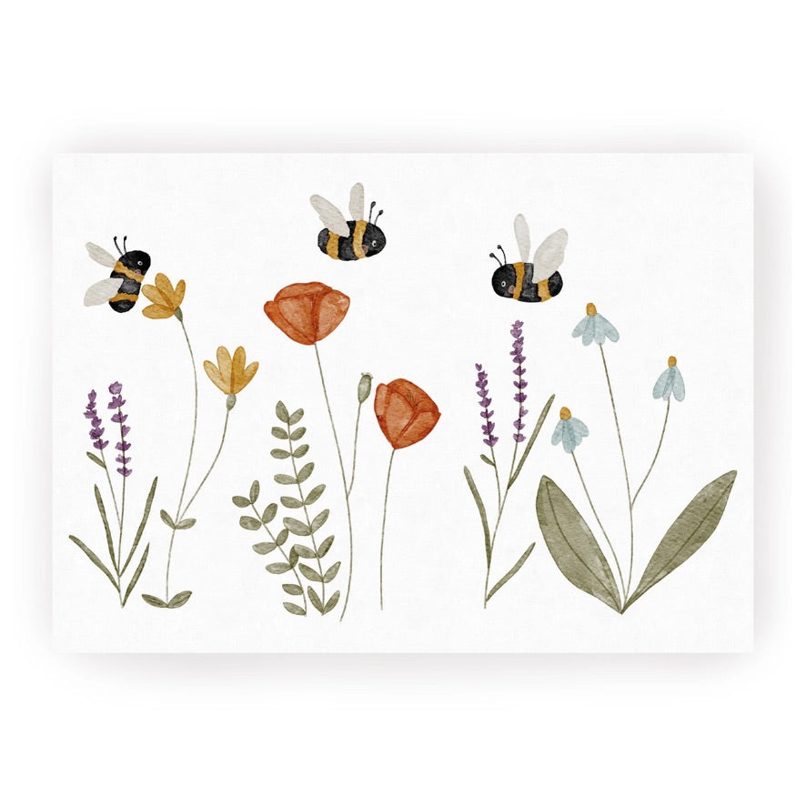 Card “Meadow Flowers &amp; Bumblebees”