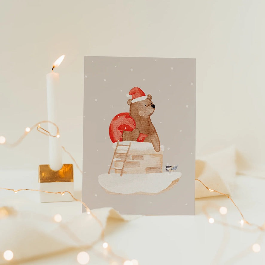 Card “Bear in the Chimney”