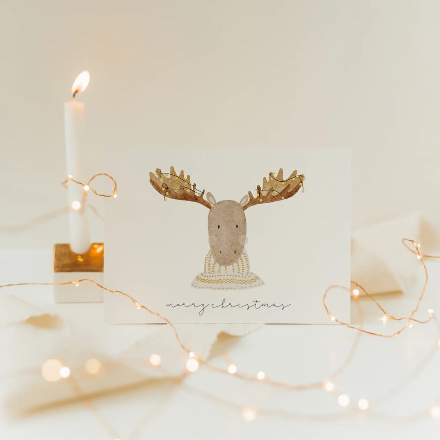 Card “Moose”, merry christmas