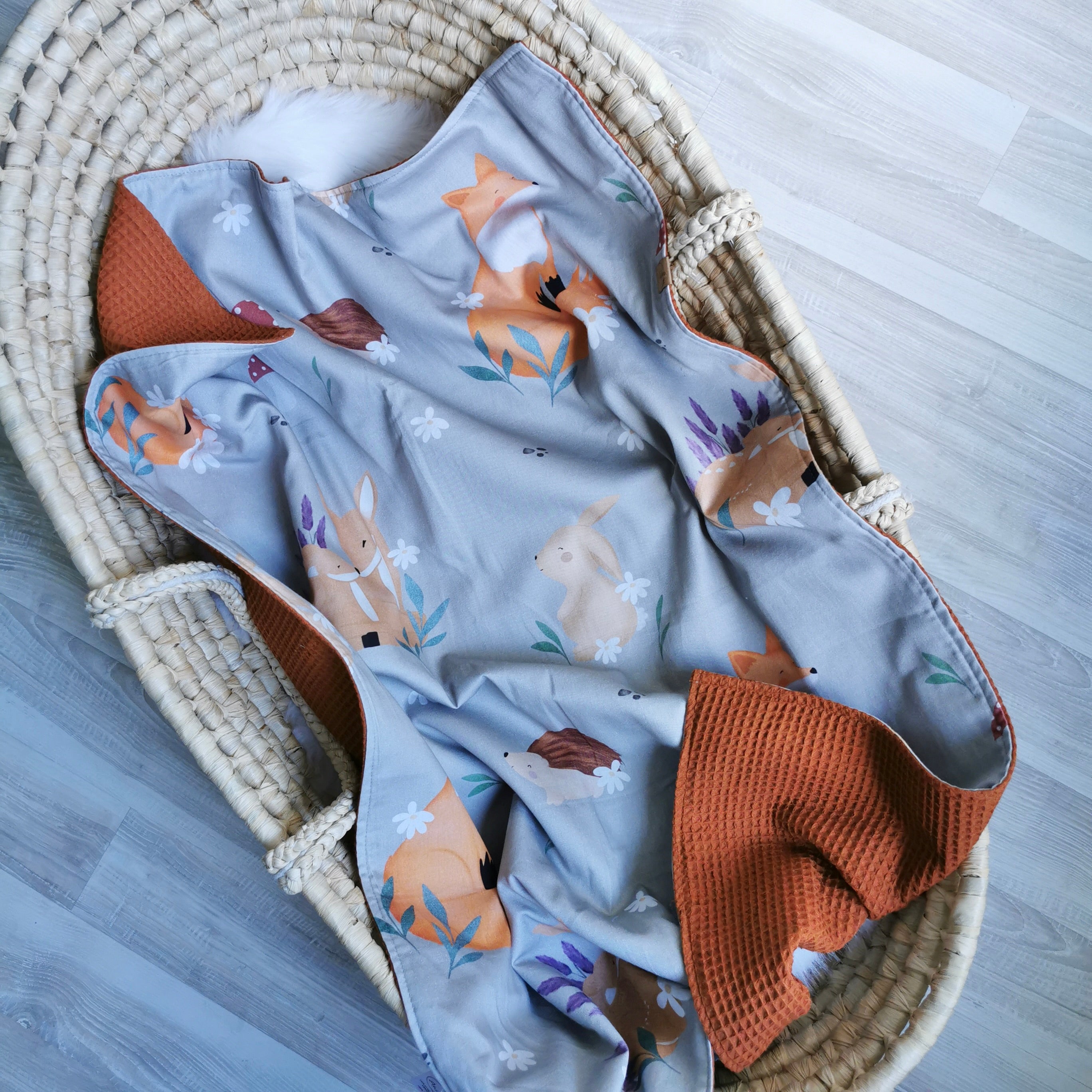 Baby blanket “Forest Animals”, caramel