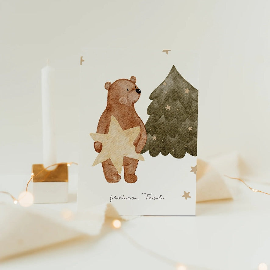 Card “Bear with Christmas Tree”