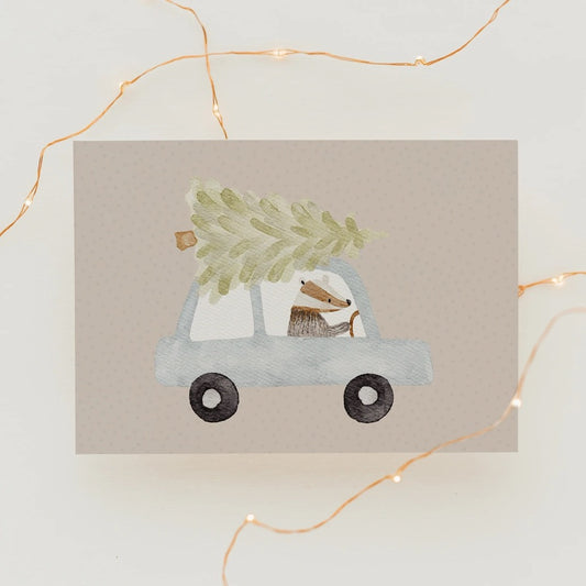 Card “Badger in the car”