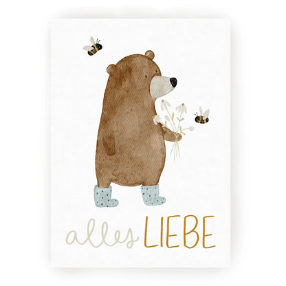 Card “All the best”, bear