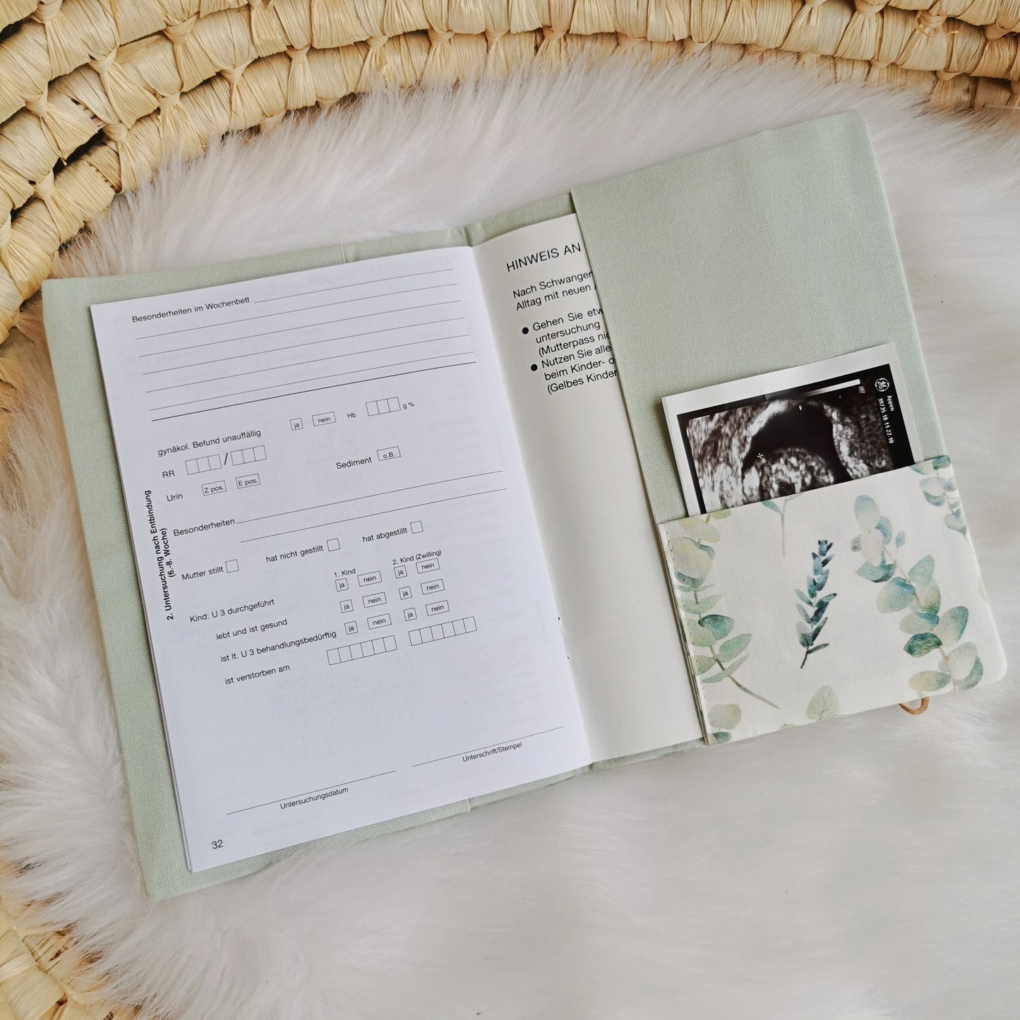 Maternity Passport Cover "Eucalyptus"